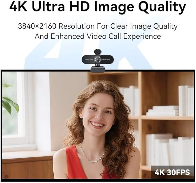 4K Ultra HD Webcam 1080P 60fps Web Camera C60E Autofocus USB Computer Camera for Live Streaming/Video Call/Conference(Webcam 4K)