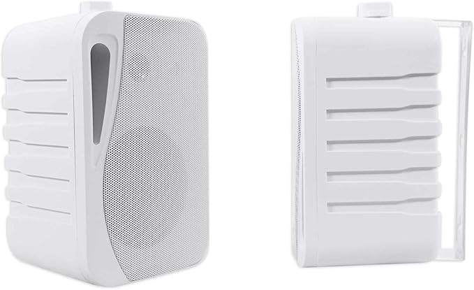 Rockville Pair HP4S-8 4-Inch 360W Outdoor/Indoor Speakers 8 Ohm IPX44 Weather-Resistant Swivel Brackets Removable Paintable Grills for Home Theater and Patio