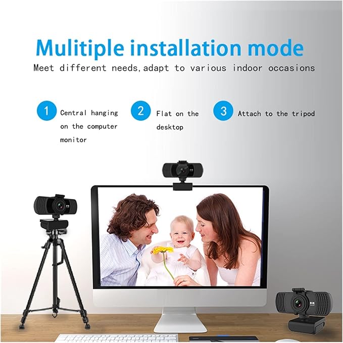 Webcam 1080P 2K HD Computer Web Cam PC Camera with Microphone USB Plug and Play Video Calling Conference Work PC Gamer Webcast for Business Meetings (Color : PC5)