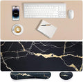 Bloss Leather Desk Pad Mouse Pad Non-Slip Desk Protector Mat/Big Mouse Pads Mouse Pad with Wrist Rest