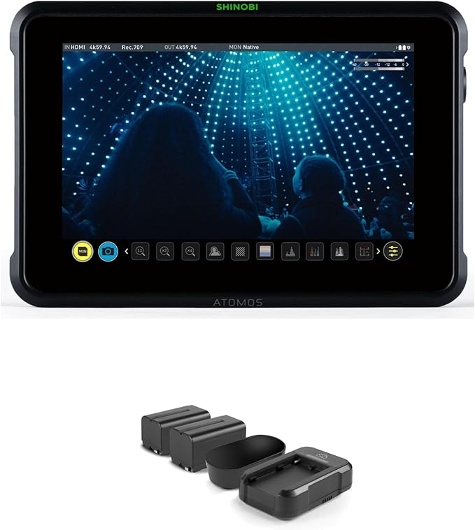 Atomos Shinobi 7-Inch 4K HDMI HDR Photo and Video Monitor Bundle with Power Kit (2 Items)