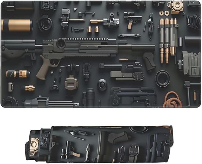 Tactical Firearm Desk Cover MatExtended Large Mouse PadComputer Laptop Mat Desk Decor for Office Game Home 30x16 Inch