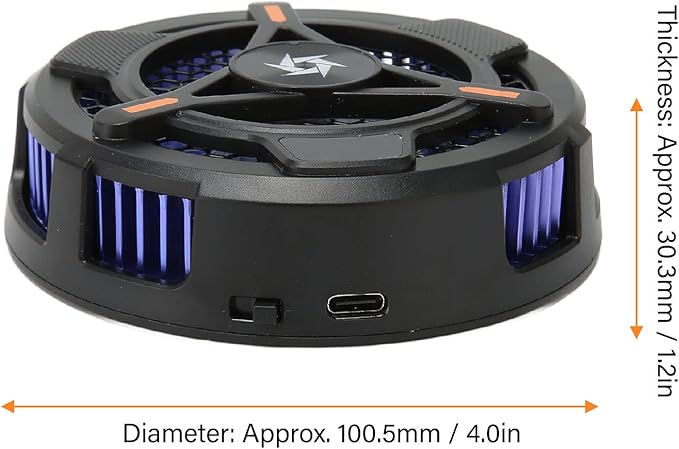 Pad Cooler Magnetic Tablet Cooler for Pad/Phone Two Levels to Heat Dissipation Advanced Cooling Technology for Mobile Gaming Streaming Type C Interface