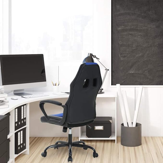 Office Chair Gaming Desk Racing Gaming Chair PC Gaming Ergonomic Racing Heavy Duty Office Video Game Chair PU Leather Racing Chair for Home Office Computer Gaming Chairs Video Game Chairs - Blue