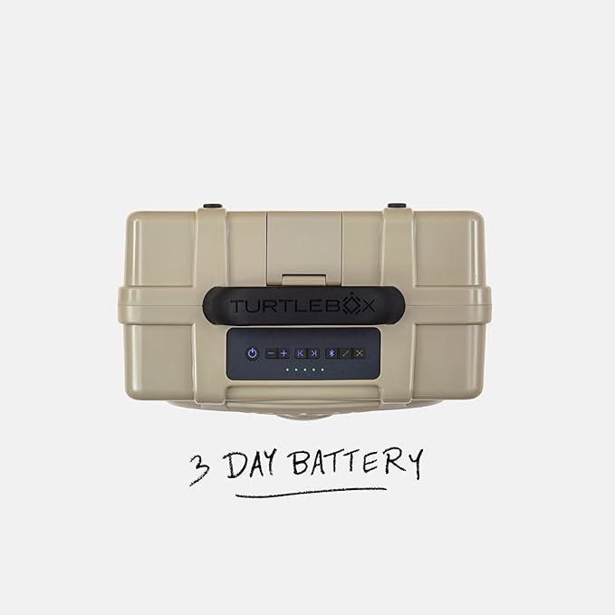 Turtlebox Original Gen 3: Portable Outdoor Bluetooth Speaker – Ultra-Loud (120dB) Waterproof (IP67) Rugged Impact-Resistant 3-Day Battery | Party Mode: Unlimited Pairing for Stereo Sound Tan