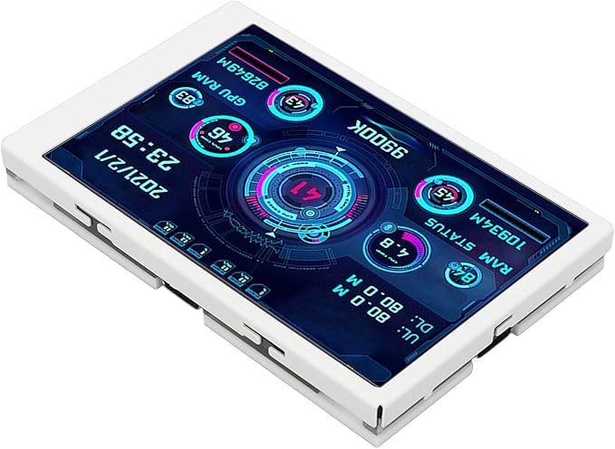 Computer Temp Monitor 320x480 Mini Screen PC Sensor Panel Display for Office (White)