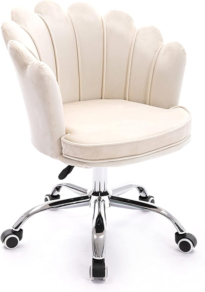 Velvet Dresser Chair Ergonomic Office Game Chairs Bedroom Swivel Recliner Chair with Adjustable Sit Height Home Chair Living Room for Gaming