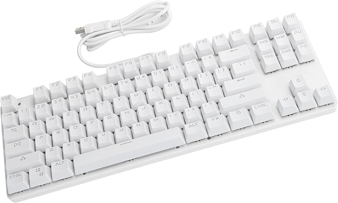 Mechanical Gaming Keyboard 87 Keys USB2.0 Wired Backlight Gaming Computer Keyboard Blue Switch Plug and Play Keyboard Office Supplies
