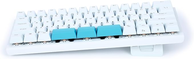 KINESIS Gaming TKO White Mechanical Keyboard | Tactile Brown Switches | 60% Layout | Split Spacebar | Hotswap | White Body