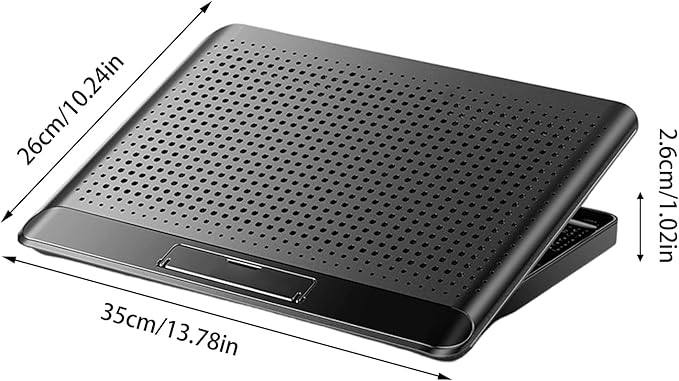 Genérico Cooling Base with Fan for Laptop | Adjustable and Silent Stand Riser – Made of Aluminium Alloy for Laptop for Keyboard Phone Tablet