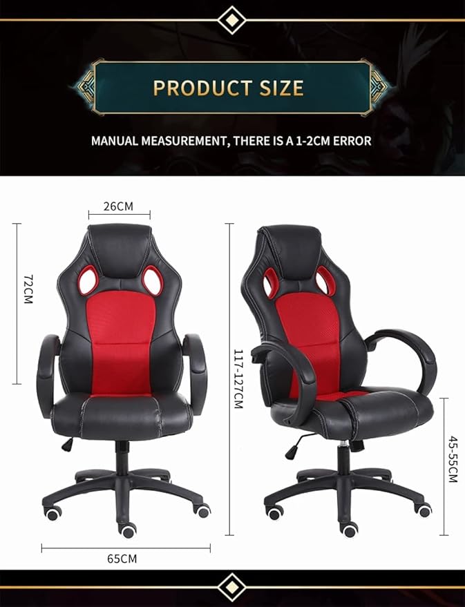 Breathable Gaming Chairs Racing Style Computer ReclinerAdjustable Height Tilt PU Leather Game Chair Office Chair