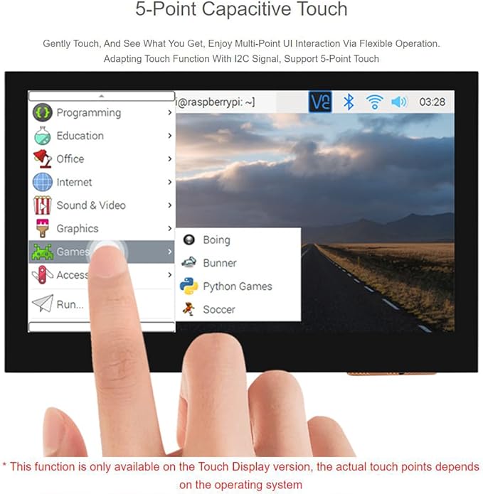 waveshare 4.3inch DSI Touch Display IPS Wide-Bezel Panel 800 × 480 Resolution Thin and Light Design for Raspberry Pi 4B/3B+/3A+/3B/2B/B+/A+/ CM3/3+/4