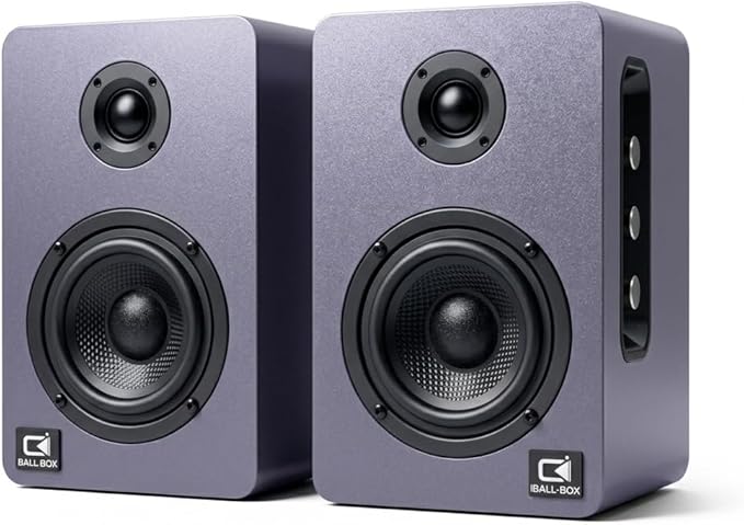 60W Desk Speakers for PC Bluetooth 5.3 DSP 24-Bit Optical USB-C/AUX Silk-Dome Tweeter Carbon-Fiber Driver for Laptop/Mac/Monitor (Slate Blue)
