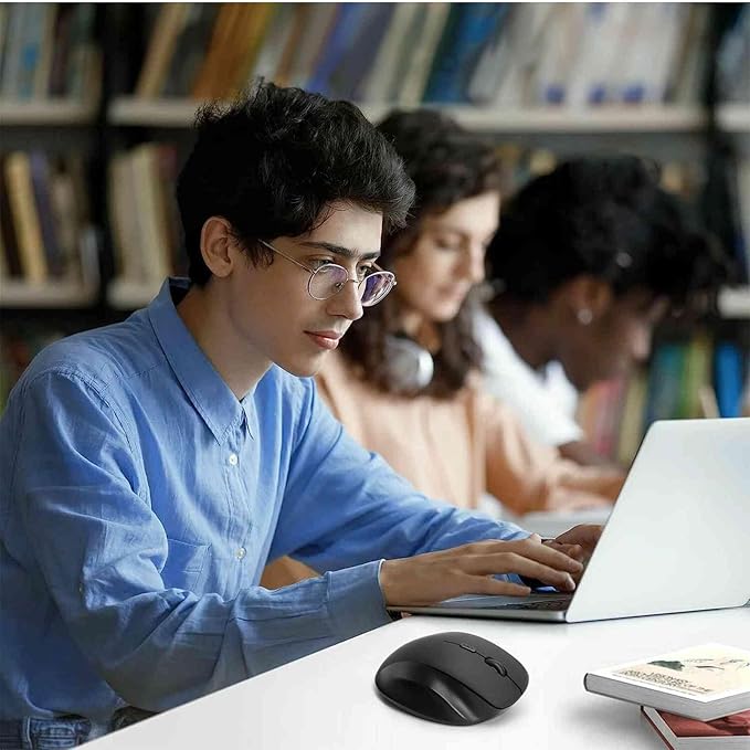 UrbanX Silent Wireless Mouse Bluetooth &amp 2.4Ghz Rechargeable Ergonomic Compatible with Asus ROG Zephyrus Tablet/Laptop/PC/Android/iOS/Windows/MacOS -Black