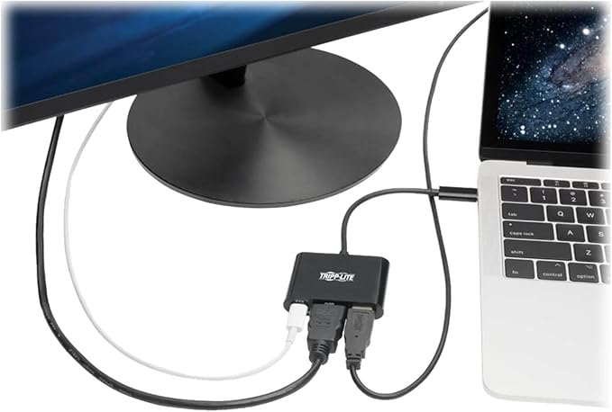 Tripp Lite USB C to HDMI Multiport Adapter Converter w/USB Hub PD Charging USB Type C 4K @ 30Hz Thunderbolt 3 Black (U444-06N-H4UB-C)