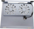Alipis Aluminum Alloy Laptop Cooler Stand with LED Fan Ventilated Cooling Pad for Notebooks to 17.3 Inch Elevated Airflow Support for Overheating Prevention Gray