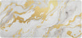 Mouse Pad Desk Mat Leather Desk Pad Large Gaming Desk Cover Protector Mat for Keyboard Computer Laptop Office Waterproof 35.4 x 16.5 Inch Marble White and Luxury Gold
