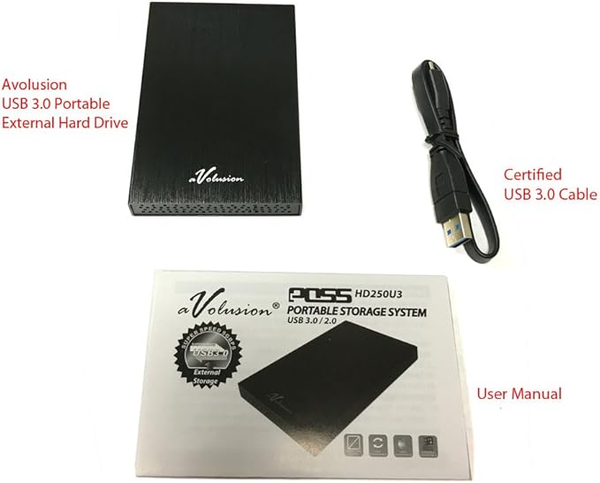 Avolusion® HD250U3 1TB UltraSlim USB 3.0 Portable External Hard Drive (Pocket Drive for WindowOS Desktop/Laptop/Surface Pro) - 2 Year Warranty (Renewed)