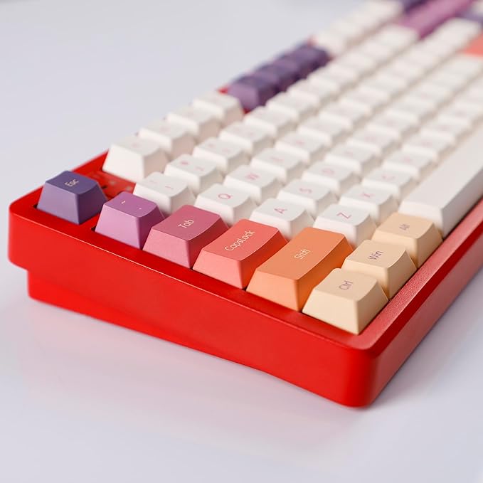 YMDK 143 Smoke Cloud Keycaps Dye-Sub Thick PBT Cherry Profile Key caps for TKL 61 64 68 75 87 96 104 108 GMMK MX Mechanical Keyboard