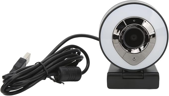 1080P HD Web Camera with Autofocus USB2.0 Webcam for Desktop Laptop PC - Clear Video 360° Rotation Adjustable Beauty Light