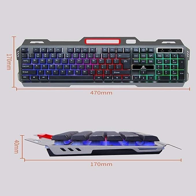 RGB Gaming Keyboard and Backlit Mouse ComboUSB Wired Backlit KeyboardLED Gaming Keyboard Mouse Set for ComputerDesktopPCNotebookLaptop