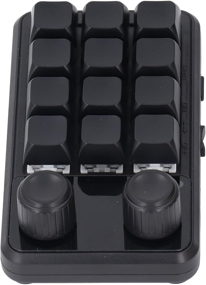 12 Keys Keyboard with Blue Switch and RGB Light Mini One Handed Mechanical Keyboard for Gaming Office