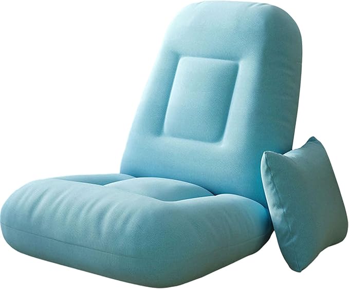 Floor Seat Convertible Sleeper Chair with Pillow No Assembly Required Adjustable in 5 Levels Comfortable and Versatile Ideal for Gaming Reading Meditation(Blue)