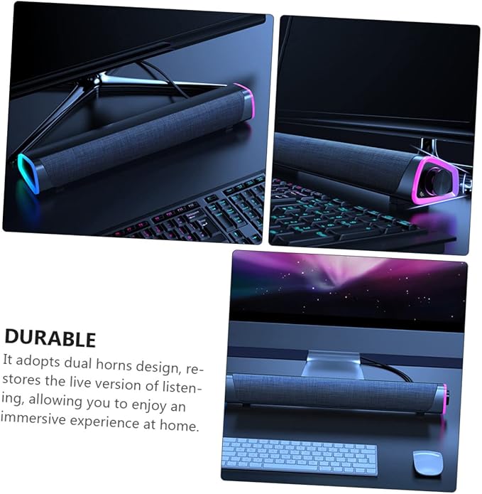 Mikikit Soundbar for Dual Horns Design Immersive Experience Compact Audio Speaker Smart Soundbar
