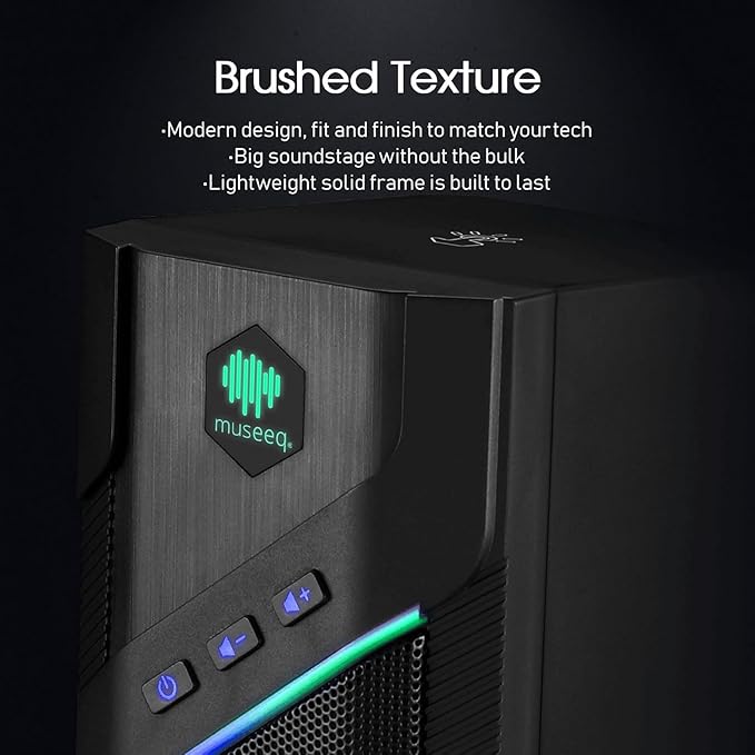 W-206RE Bluetooth RGB Computer Speakers 2.0 Stereo PC Speakers with 21 LED Light Modes Touch Control USB Powered Desktop Speakers for PC Laptop PS5