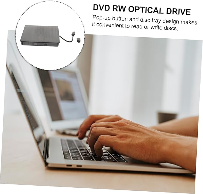 External USB Cd DVD Burner Recorder Drive Slot-in Optical Drive for Laptops Black Easy to Use No Additional Drivers Required Compact Design for Home Travel