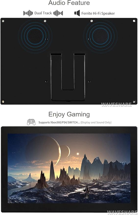 waveshare 13.3inch Capacitive Touch Screen LCD V2 with Case Compatible with Raspberry Pi 4B/3B+/3A+/2B/B+/A+/Zero/Zero W/WH/Zero 2W CM3+/4 1920×1080 Resolution HDMI IPS Supports Jetson Nano/Windows
