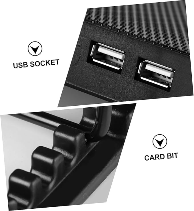 NUOBESTY Laptop Cooling Mat Dual USB Fans Portable Notebook Cooler for Efficient Heat Dissipation for Gaming and Workstations Black