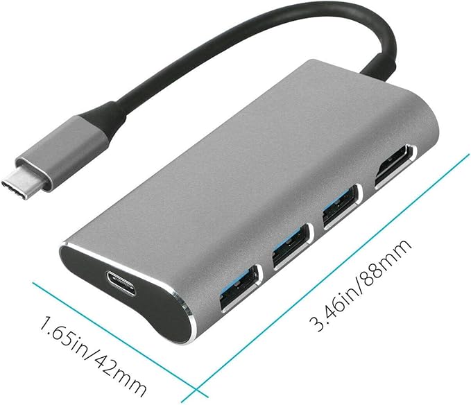 USB Type C 5 in 1 USB-C 3.0 Hub Type C 3.1 to 4K HDMI Adapter Dock PD Charging for Notebook