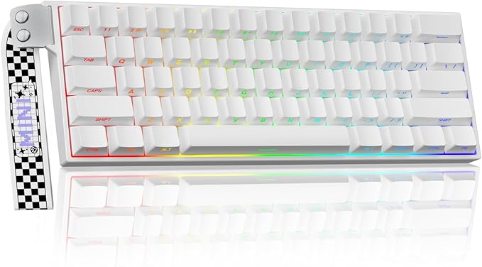 Aula MINI60 HE PRO - 60% Mechanical Gaming Keyboard Wireless Hall Effect Magnetic Switch Hot Swappable Rapid Trigger Mode 8000 Hz Polling Rate 60 Percent Compact Design (White)