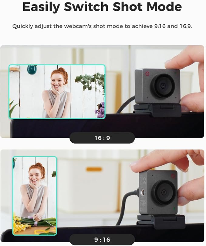 OBSBOT Meet SE 1080P 100FPS Webcam &amp Remote Combo. AI Framing Streaming Camera with 1/2.8 Sensor Beauty Mode Gesture Control Staggered HDR Web Camera for Desktop Computer Laptop Meeting.