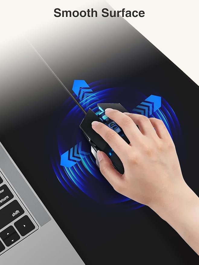 2-in-1 Mouse Pad with Magnetic Wireless Charging Gaming Mouse Pad 31.5x15.8 Large Desk Mat for Laptop/Keyboard Waterproof Smooth Surface Non-Slip Base No Adapter