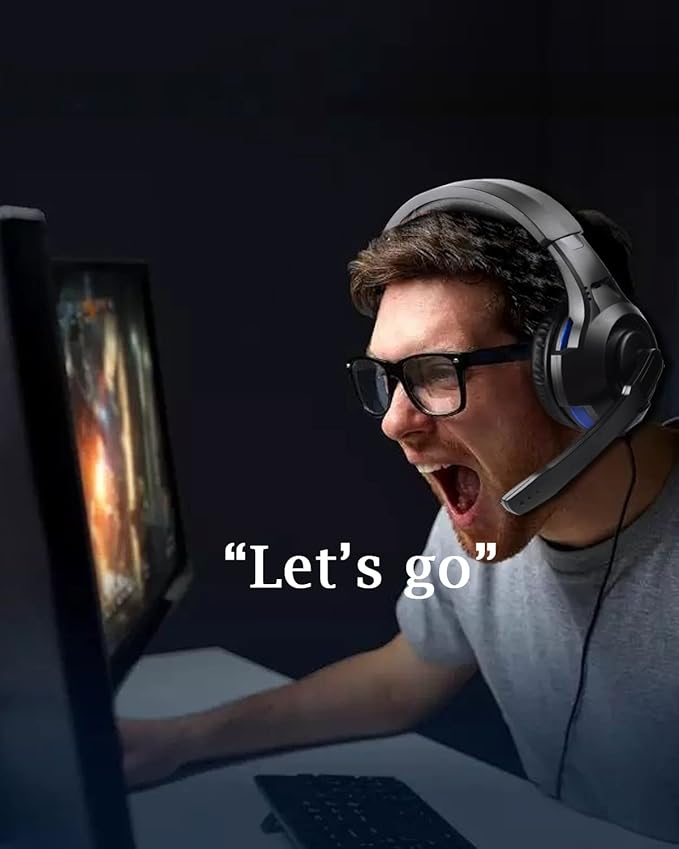 One Ear Headset with Mic for PS5/PS4/Xbox One/Xbox Series X/S/Nintendo Switch/Lite/Steam Deck Gaming Headphone with Microphone Control 3.5MM Wired Unilateral Chat Headset for Laptop/Tablets/Phone/PC
