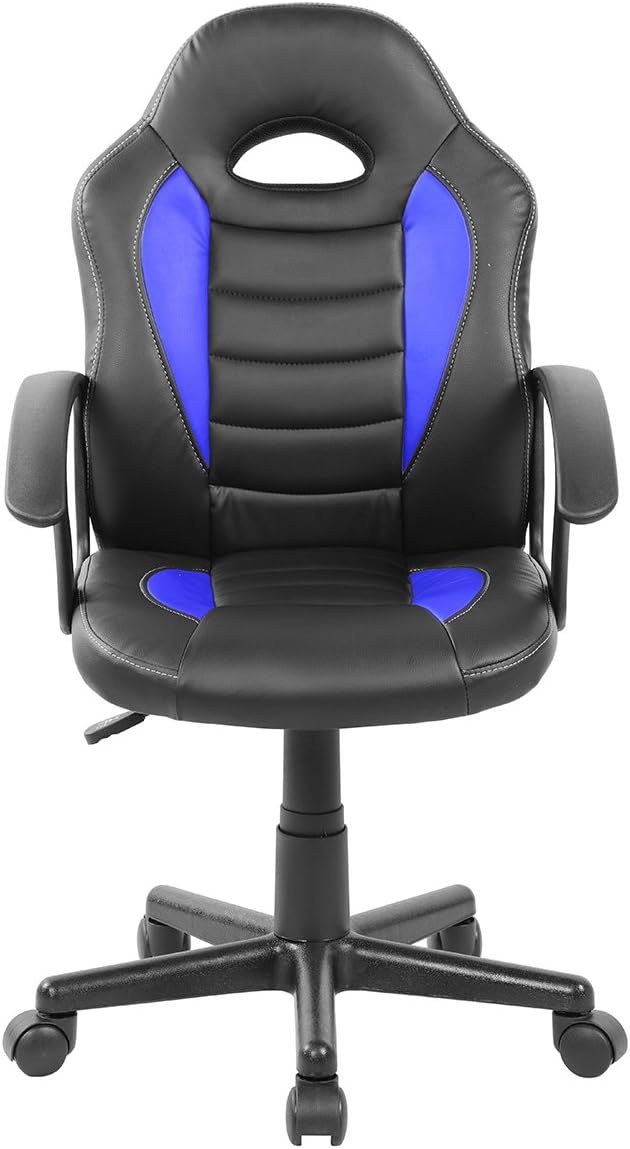 Kid's Gaming and Student Racer Chair with Wheels Lumbar Support High Back Adjustable Rolling Swivel Desk Chair (Blue)