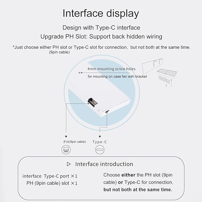 WOWNOVA 9.2 LCD Screen Inside PC Case Computer Temp Monitor Screen 1 Click 1 Cable to Get Started Quickly PC Temperature Display IPS Sensor Panel CPU RAM HDD Data FPS Mini Monitor (Black)