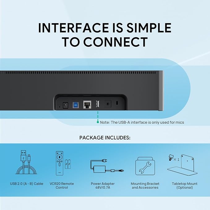 Yealink UVC40 E2 USB Conference Room Camera System 4K Video Conference Camera 120° Wide-Angle Lens 8 Microphone 5W High-Fidelity Speaker Auto Framing Speaker Tracking Compatible with Microsoft Zoom
