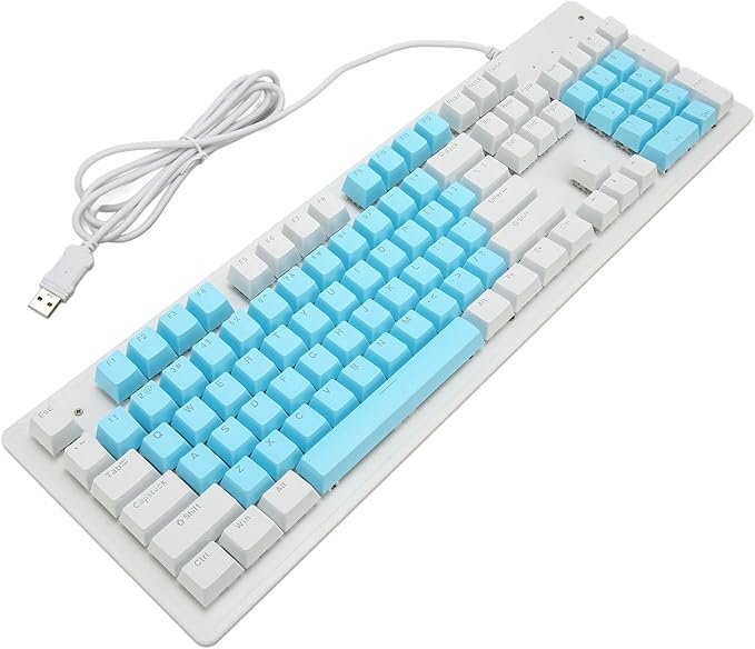 Vikye Gaming Keyboard with Mechanical Switch RGB Backlit 104 Keys USB Cable Widely Compatible with PC Laptop and Desktop (Brown Switch