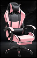 Gaming Chair Computer Chair Office Gaming Chairs for Adults Gamer Chair Racer Gaming Chair Leather Recliner w/Lumbar Support Pink