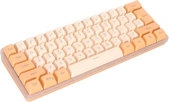 Mini Keyboard 61 Keys Keyboard Wired Gaming Keyboard RGB Small Gaming Keyboard Gaming Keyboard 60 Percent Imitated Mechanical Compact for Typist (Orange Yellow)