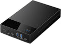 External Hard Drive Enclosure for 3.5 2.5 Inch SATA SSD HDD USB 3.0 to SATA Hard Drive Docking Station 2A1C Multi-Port Hub with 12V/2A Power Adapter Support Up to 20TB UASP Trim Black