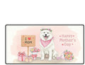 Happy Mother's Day Samoyed Love Dog Mom Heart Flower Desk Mat Full Keyboard Mouse Pad Siberian Sammy Dog Lover Large Mousepad 12004