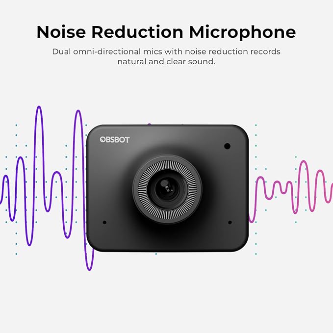 OBSBOT Meet 1080P 60FPS Webcam Full HD Auto-Focus &amp AI-Powered Framing Computer Camera Background Replacement HDR Adjustable FOV Webcam for Conferencing Video Calling Live Sreaming PC Lap