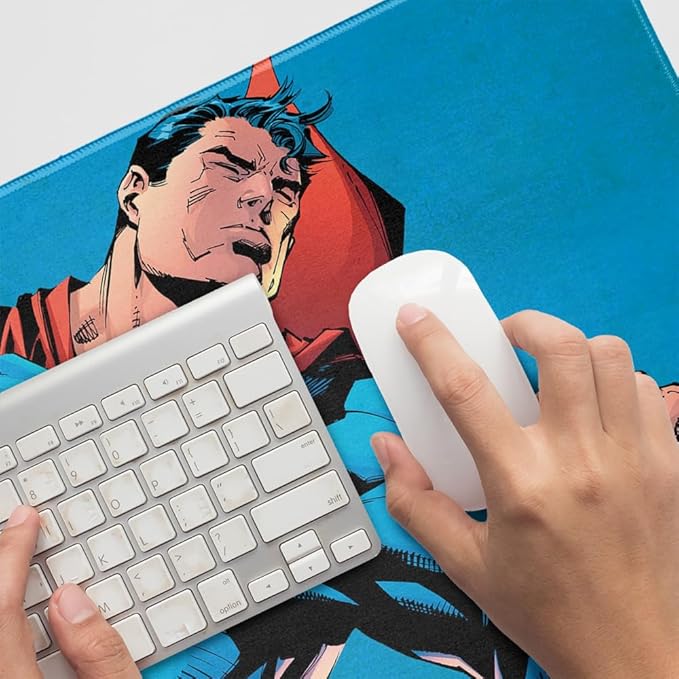 Superman Character Large Gaming Mouse Pad Desk Mat with Stitched Edges Non-Slip Base for Gamer Home and Office 31.5 x 15.7
