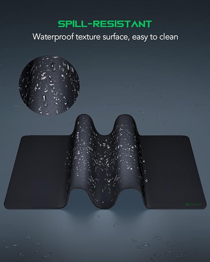 Black Shark Gaming Mouse Pad Desk Mat 47.2” x 23.6” Oversized Large Mouse Pad Non-Slip Mousepad Super-Thick with Special-Textured Surface Anti-Fray Stitched Edges Desk Pad Manta P4