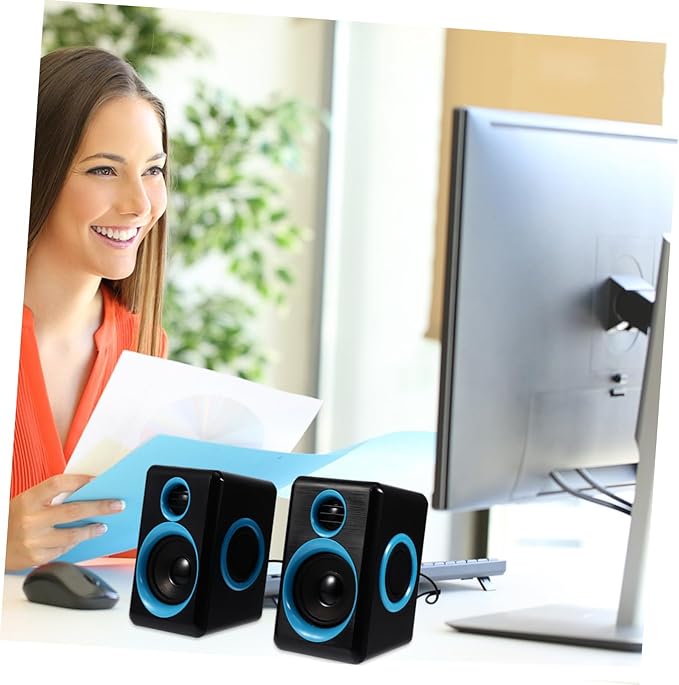 Alipis Mini USB 2.0 Desktop Computer Speakers Compact Laptop Surround Sound Box with Dc 5v Power Portable Mini Speaker for Home Office and Notebook Use