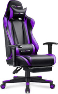 GTPLAYER Gaming Chair with Footrest Ergonomic Computer Game Desk Chair Reclining Game Chair Seat Height Adjustment Swivel Rocker with Headrest and Lumbar (Purple)